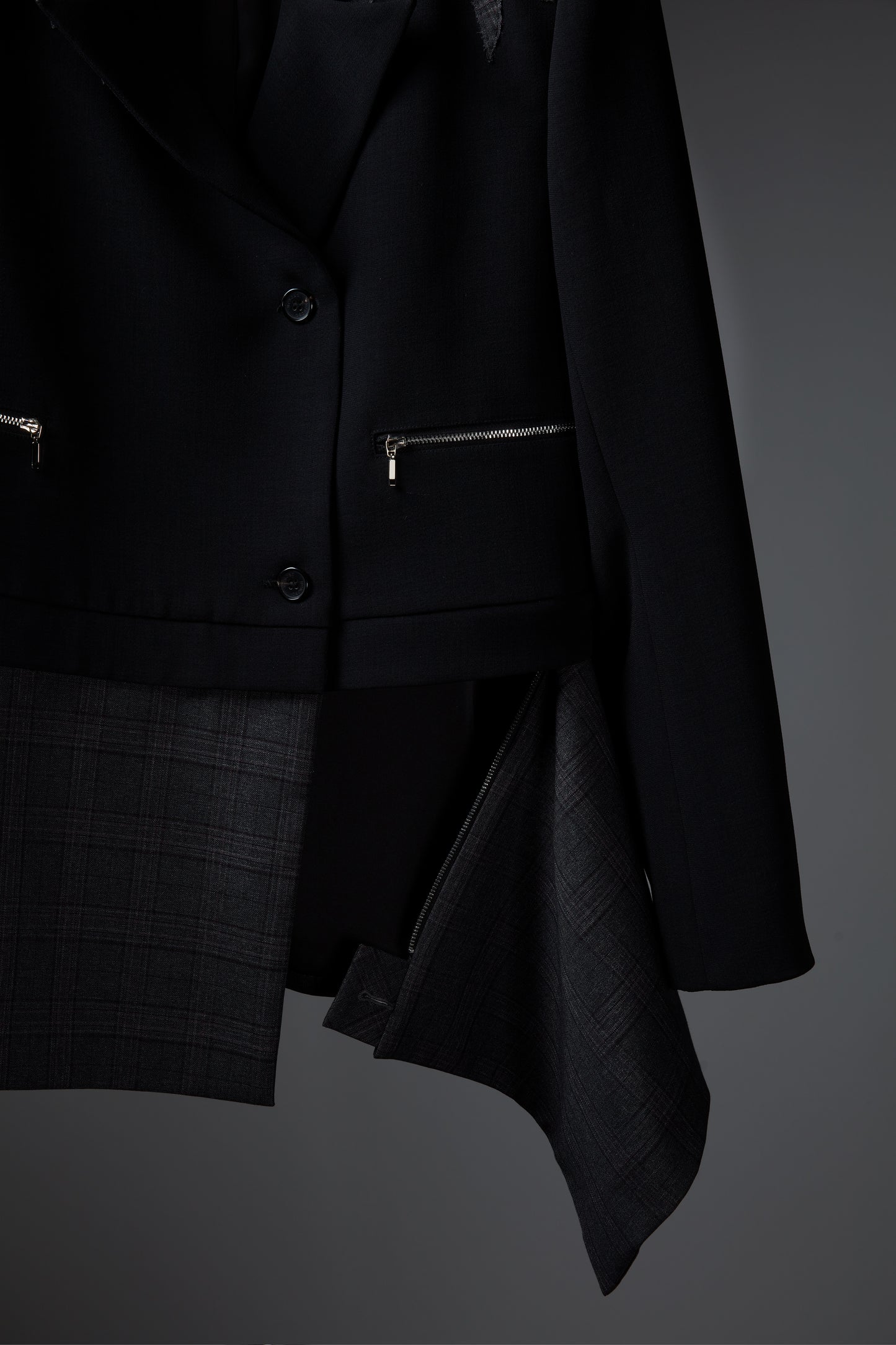 Two Section Checked Blazer