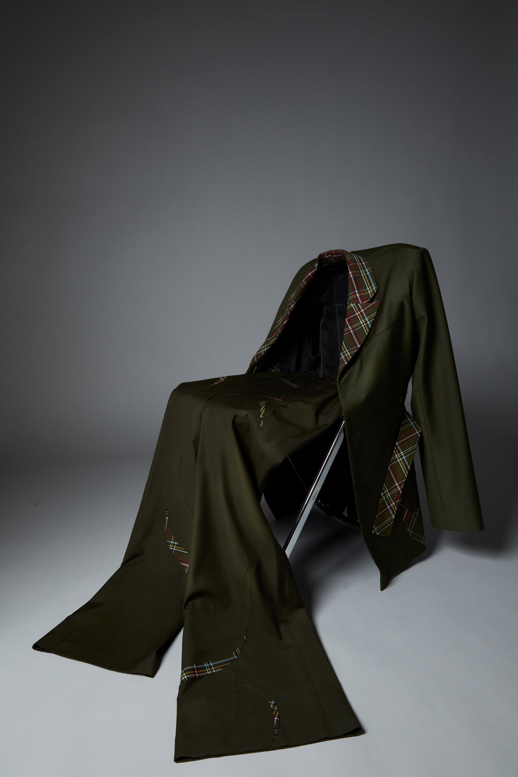 Checked Patch Pants
