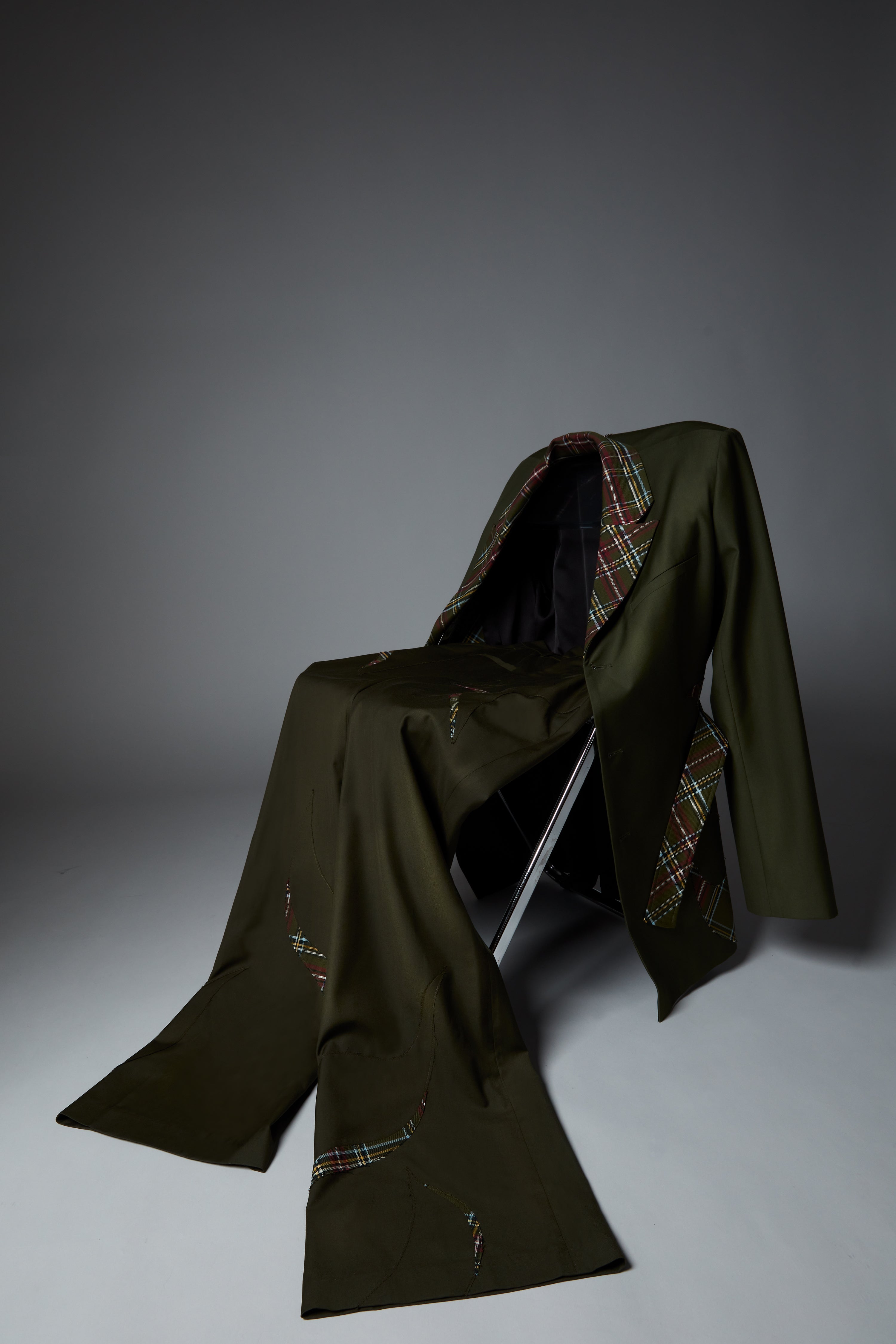 Checked Patch Pants