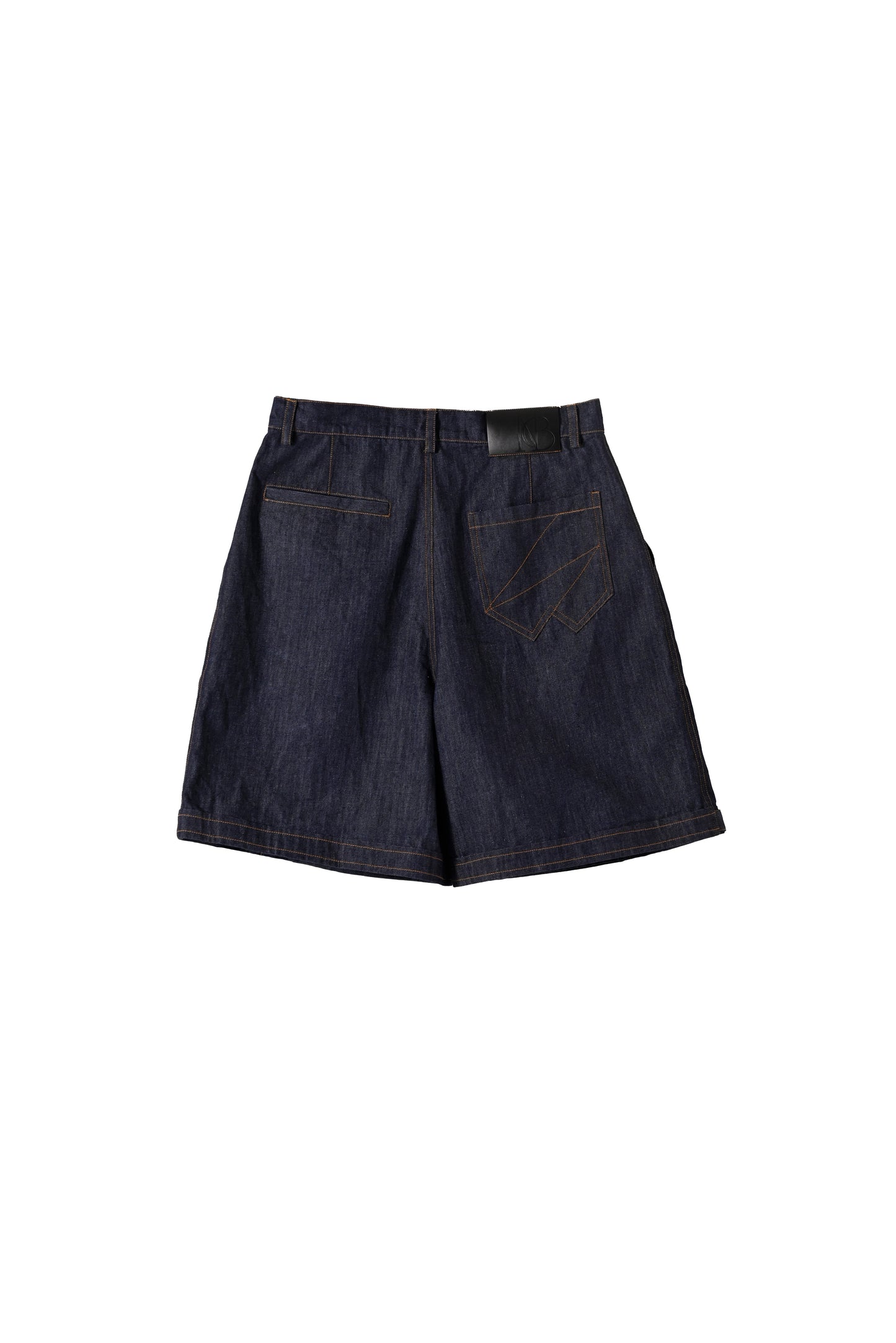 Buckle Denim Mid-Shorts