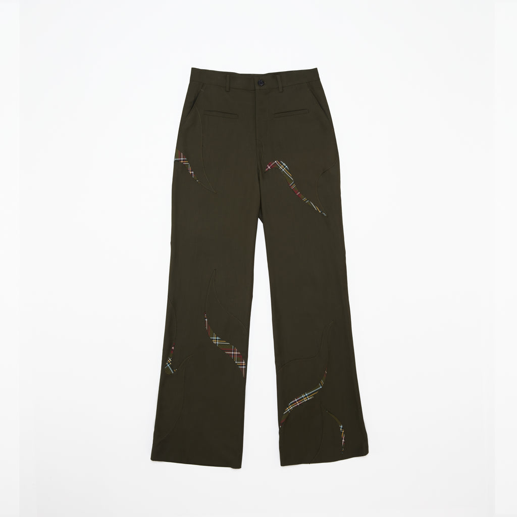 Checked Patch Pants