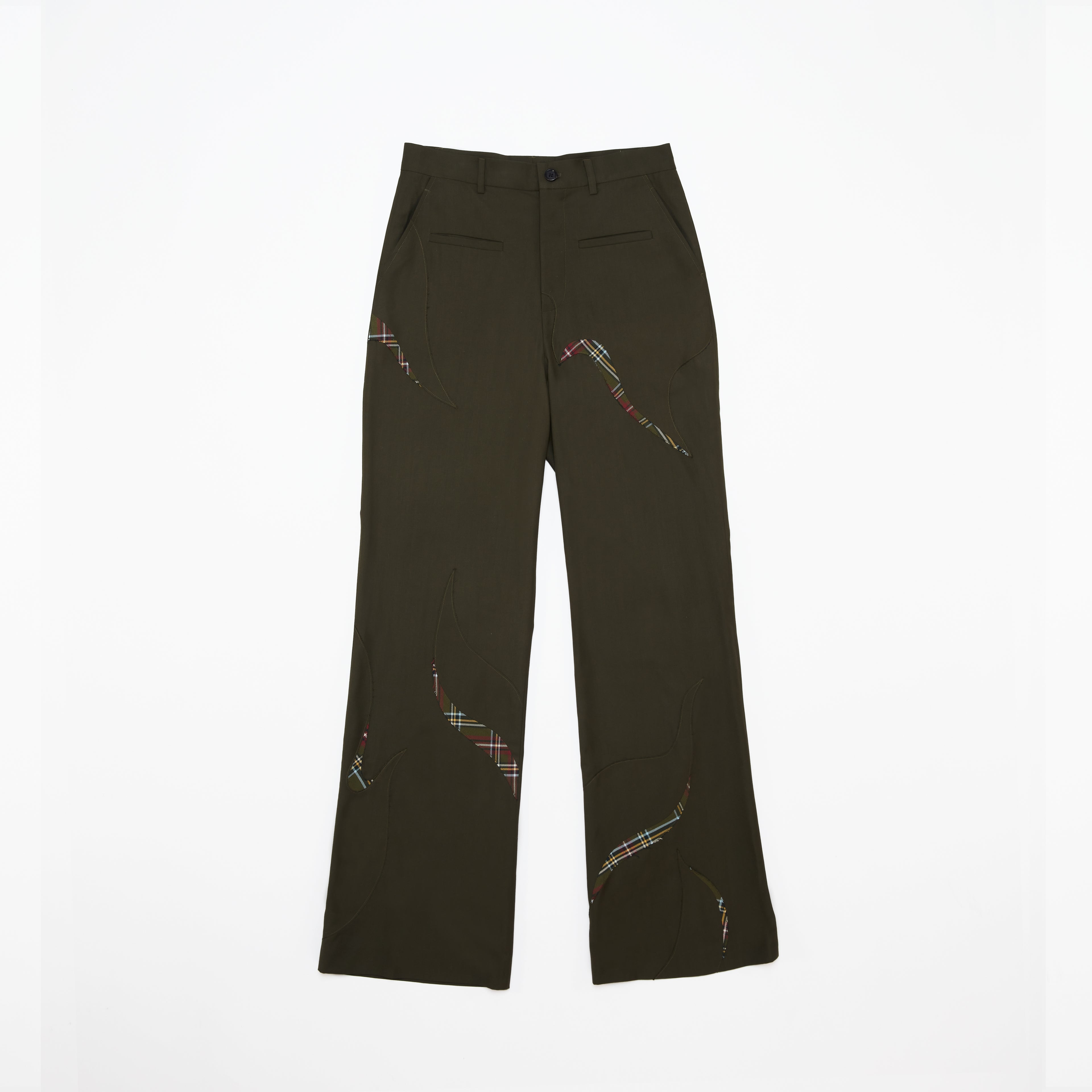 Checked Patch Pants