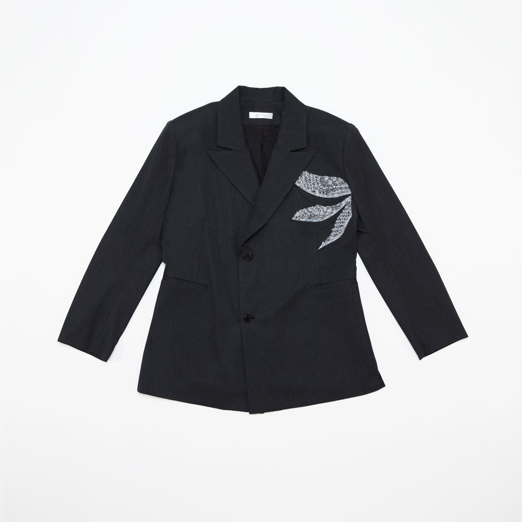 Patched Flower Grey Blazer