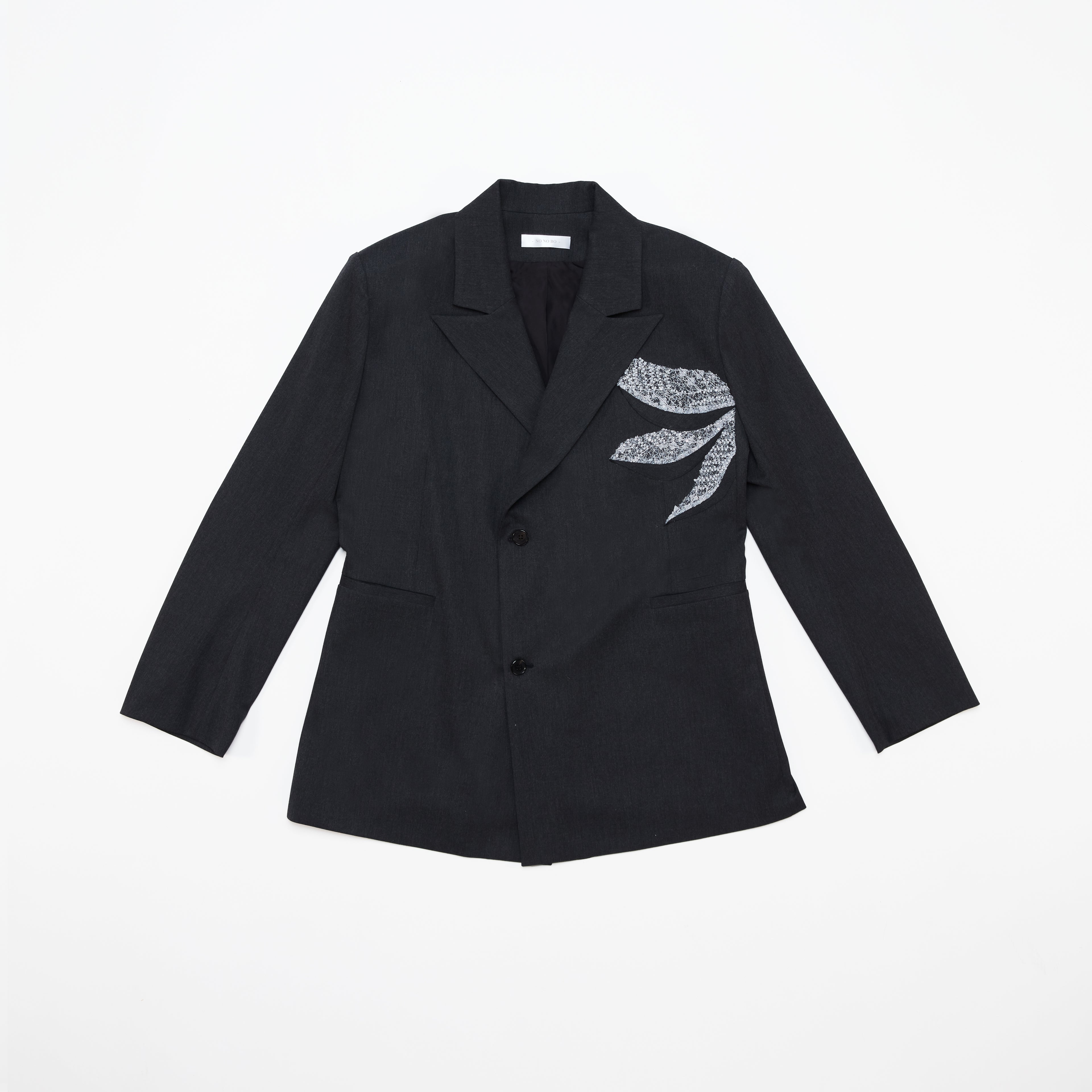 Patched Flower Grey Blazer